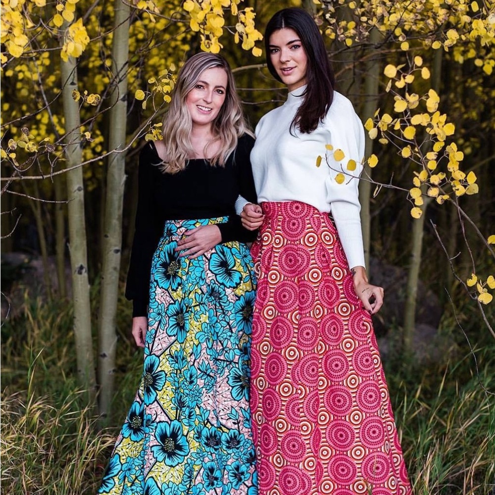 Francis + Benedict Floral Skirt - Teal & Black (Size: Medium) NWT